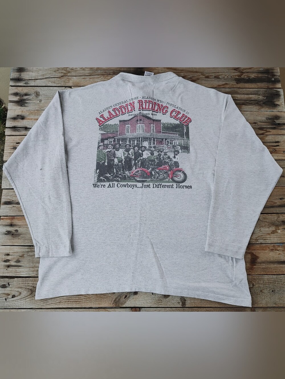 vintage 90s Aladdin Riding Club Long Sleeve Shirt  men's Size XL